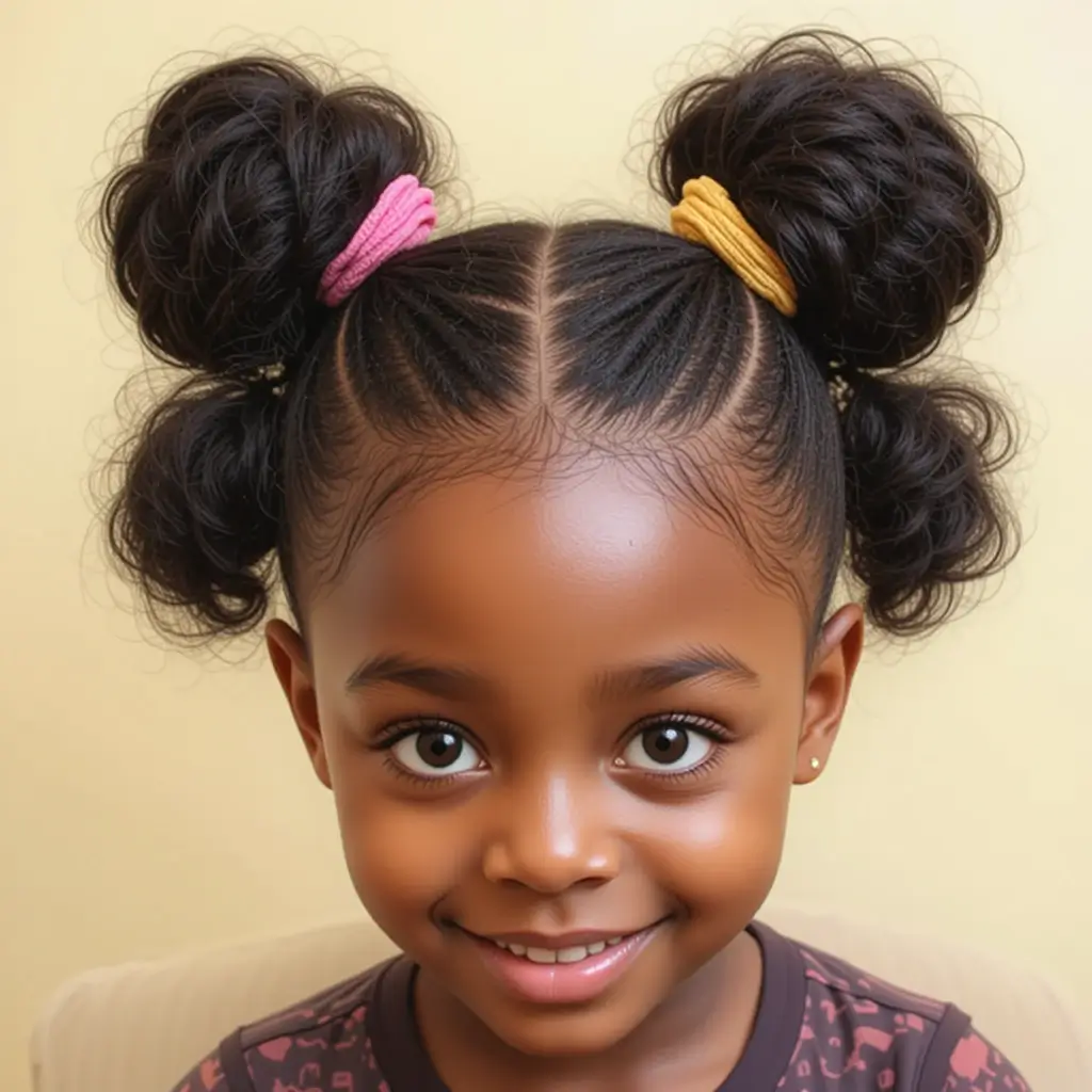 Bubble Ponytail with Elastic Bands