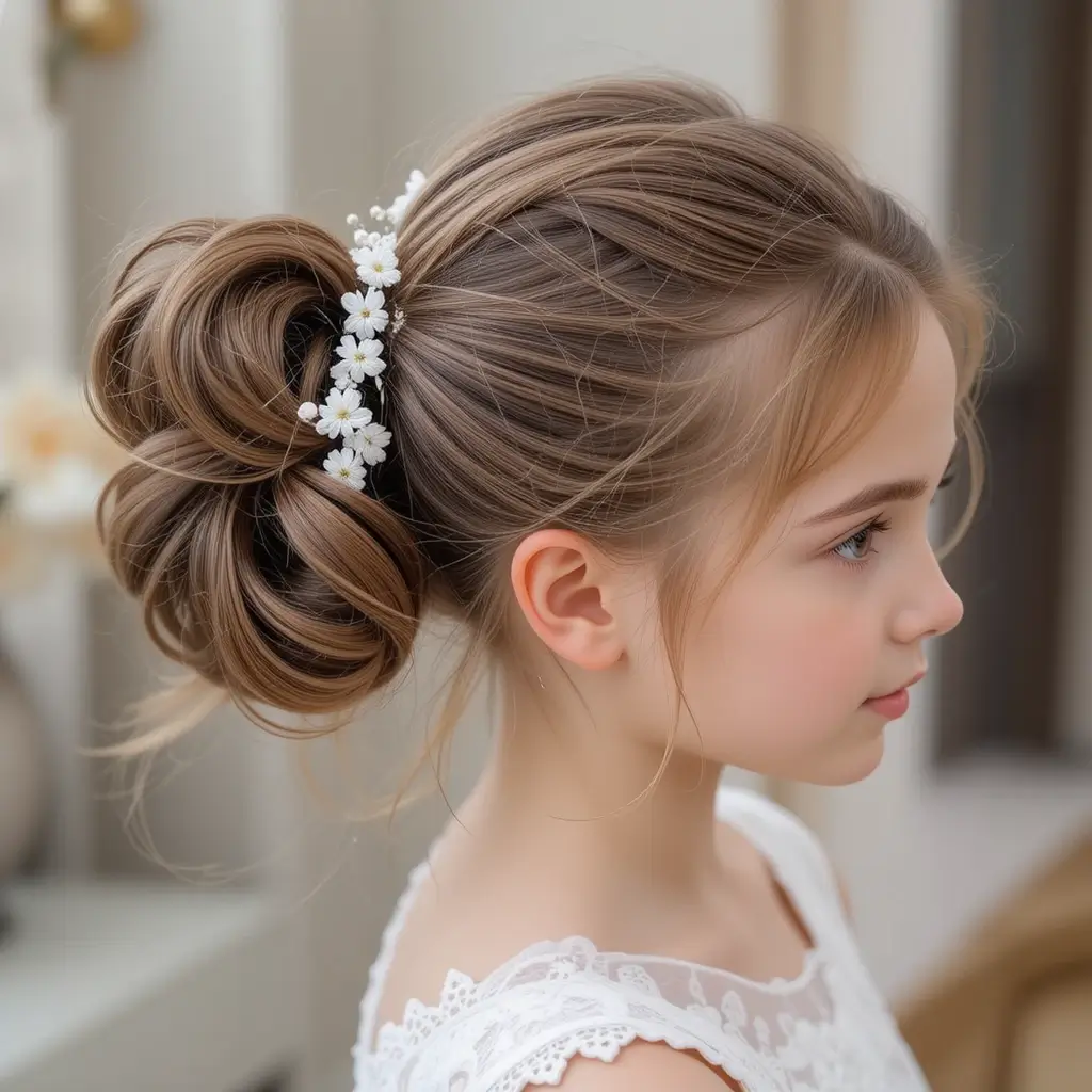 Bubble Ponytail with Ribbons