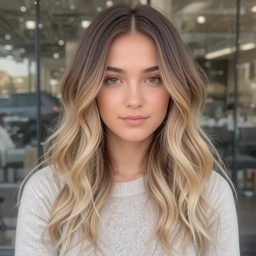 Butter Blonde with Copper Lowlights