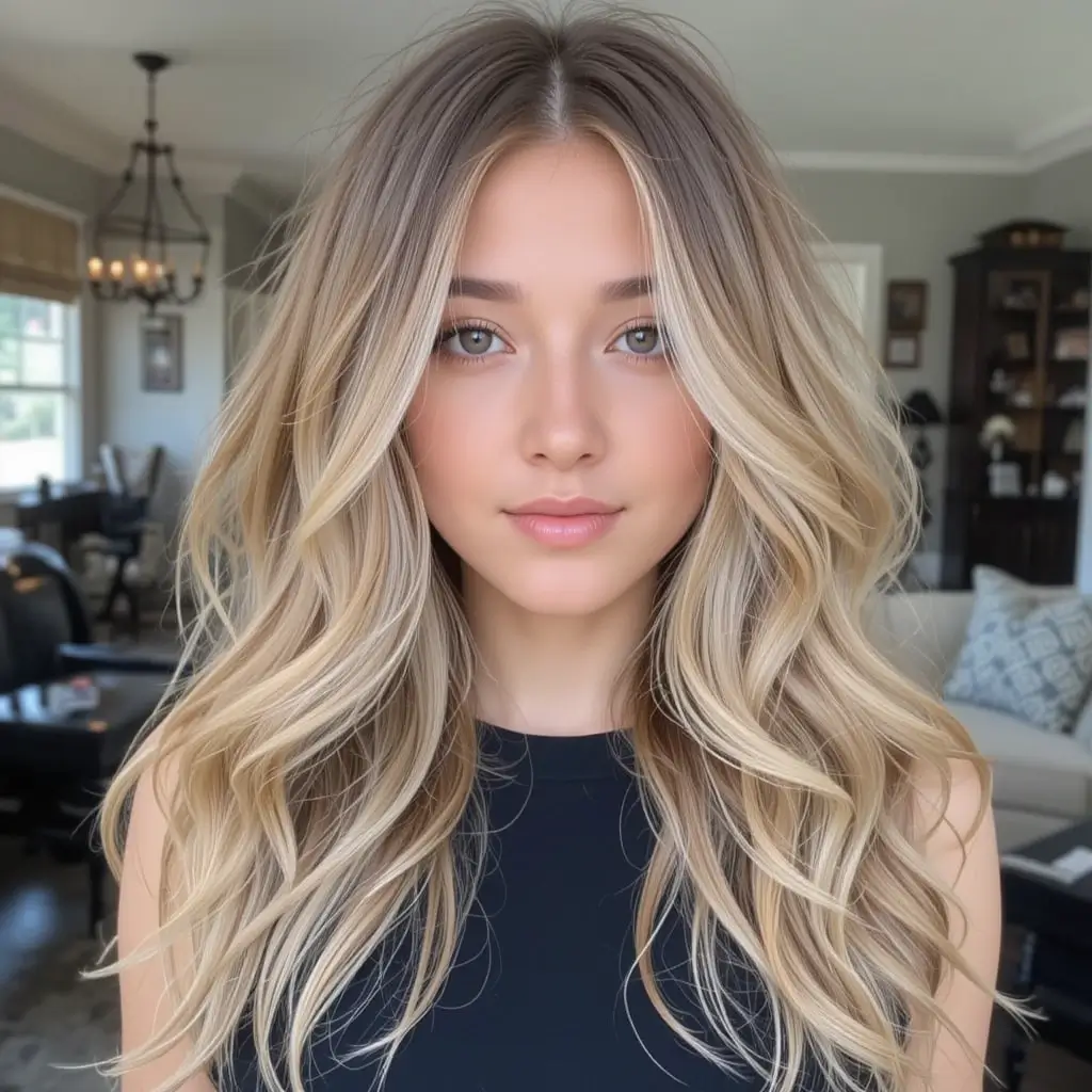 Caramel Balayage with Soft Beach Waves