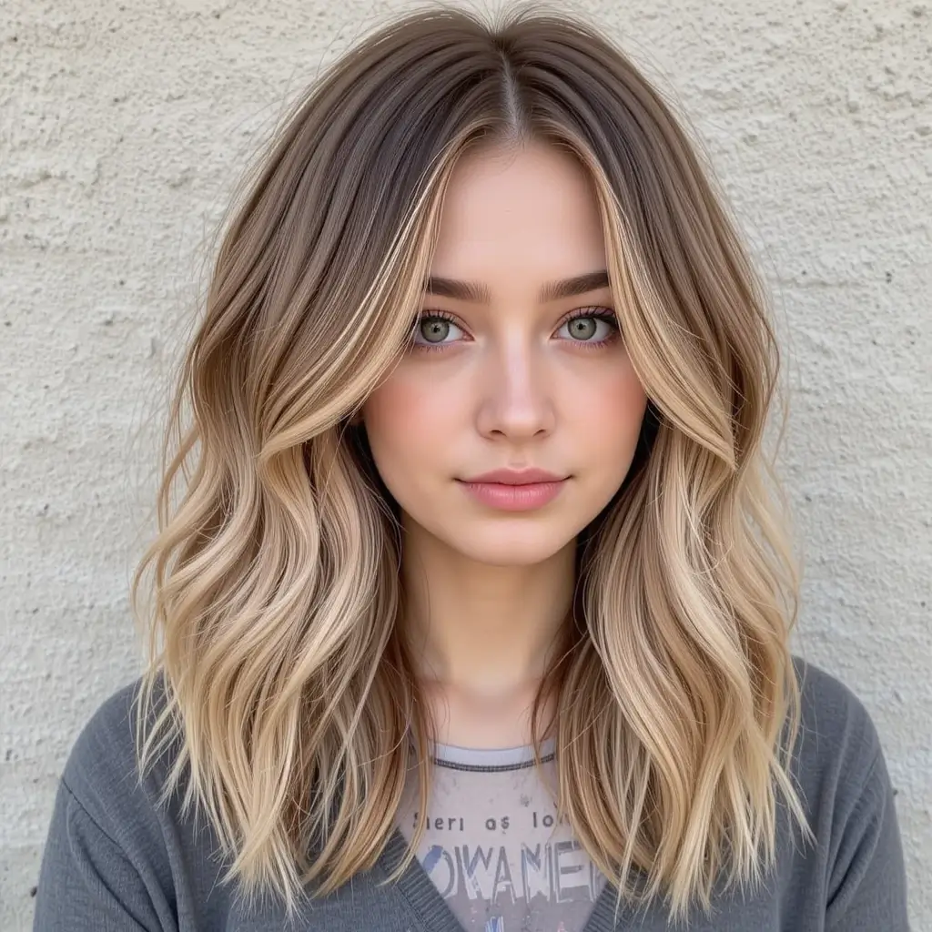 Caramel and Honey Blonde Balayage Mix