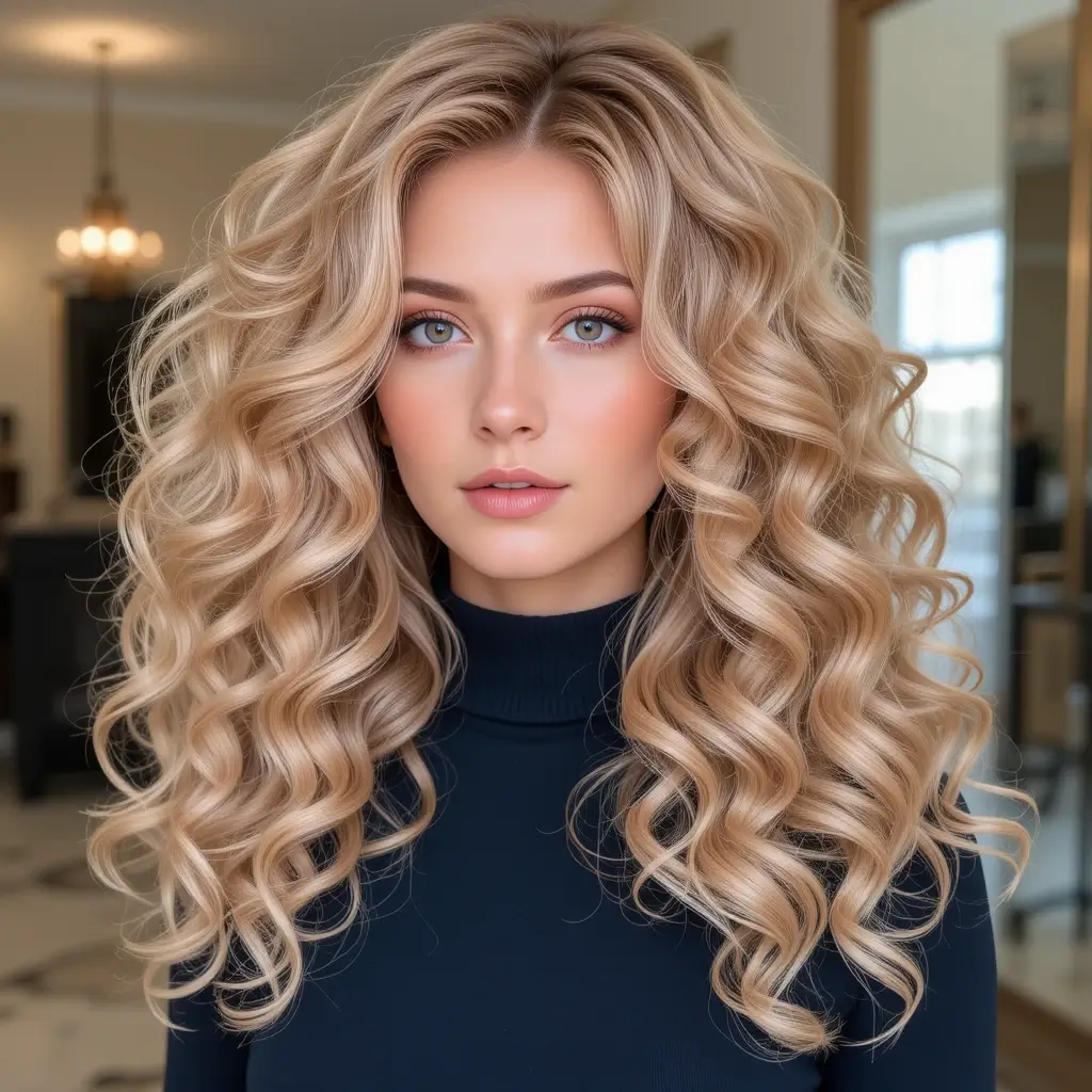 Champagne Blonde Soft Curls