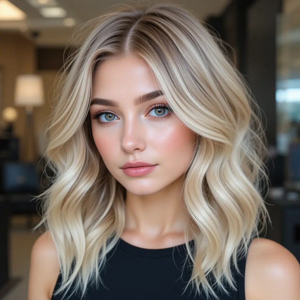 Champagne Blonde with Buttery Lowlights