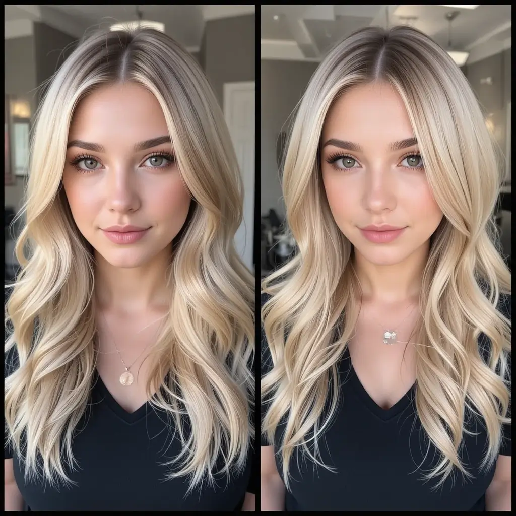 Champagne Blonde with Warm Lowlights