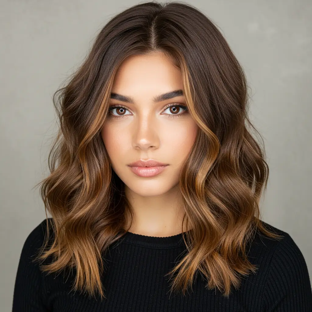 Chestnut Brown with Honey Highlights