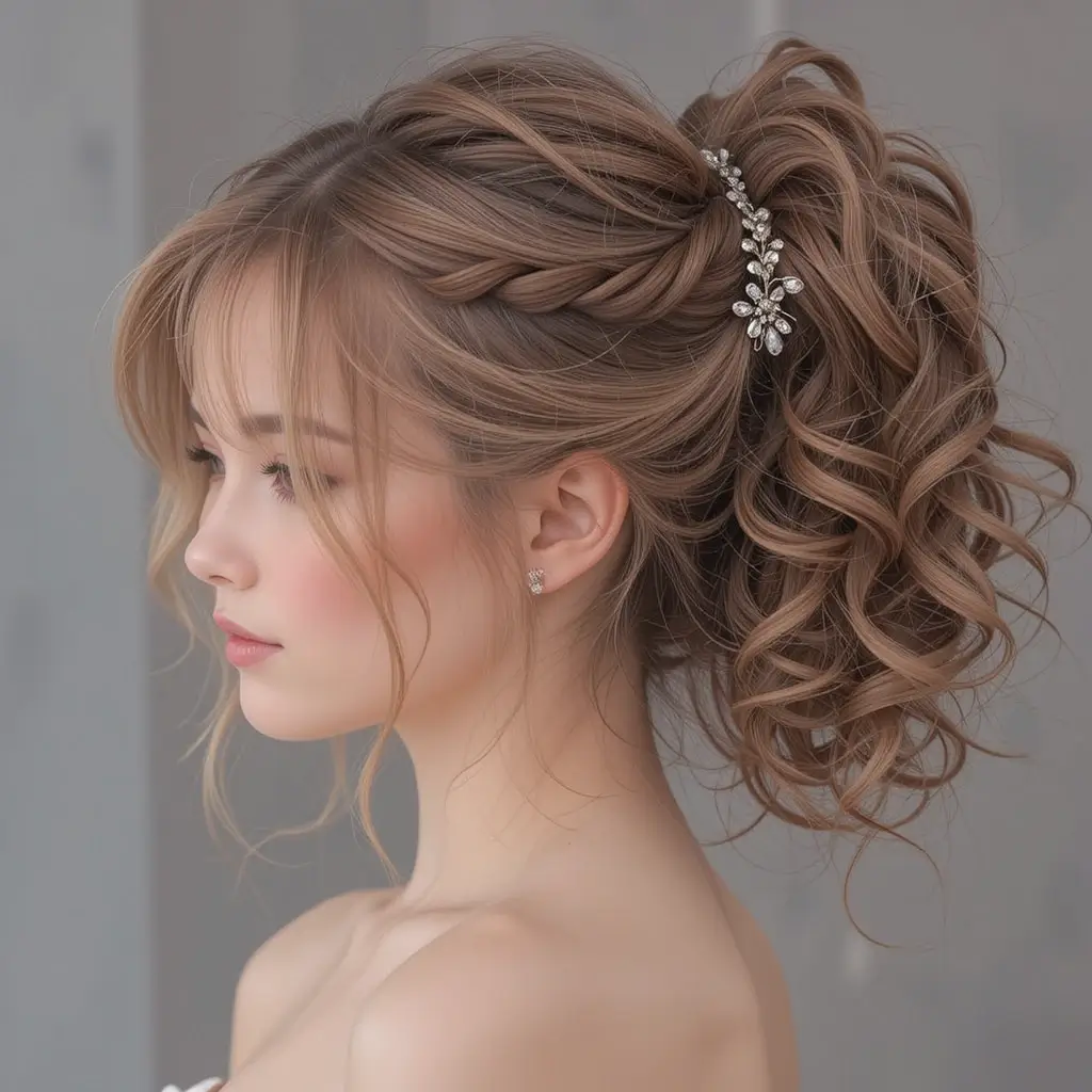 Chic Side-Swept Curly Ponytail