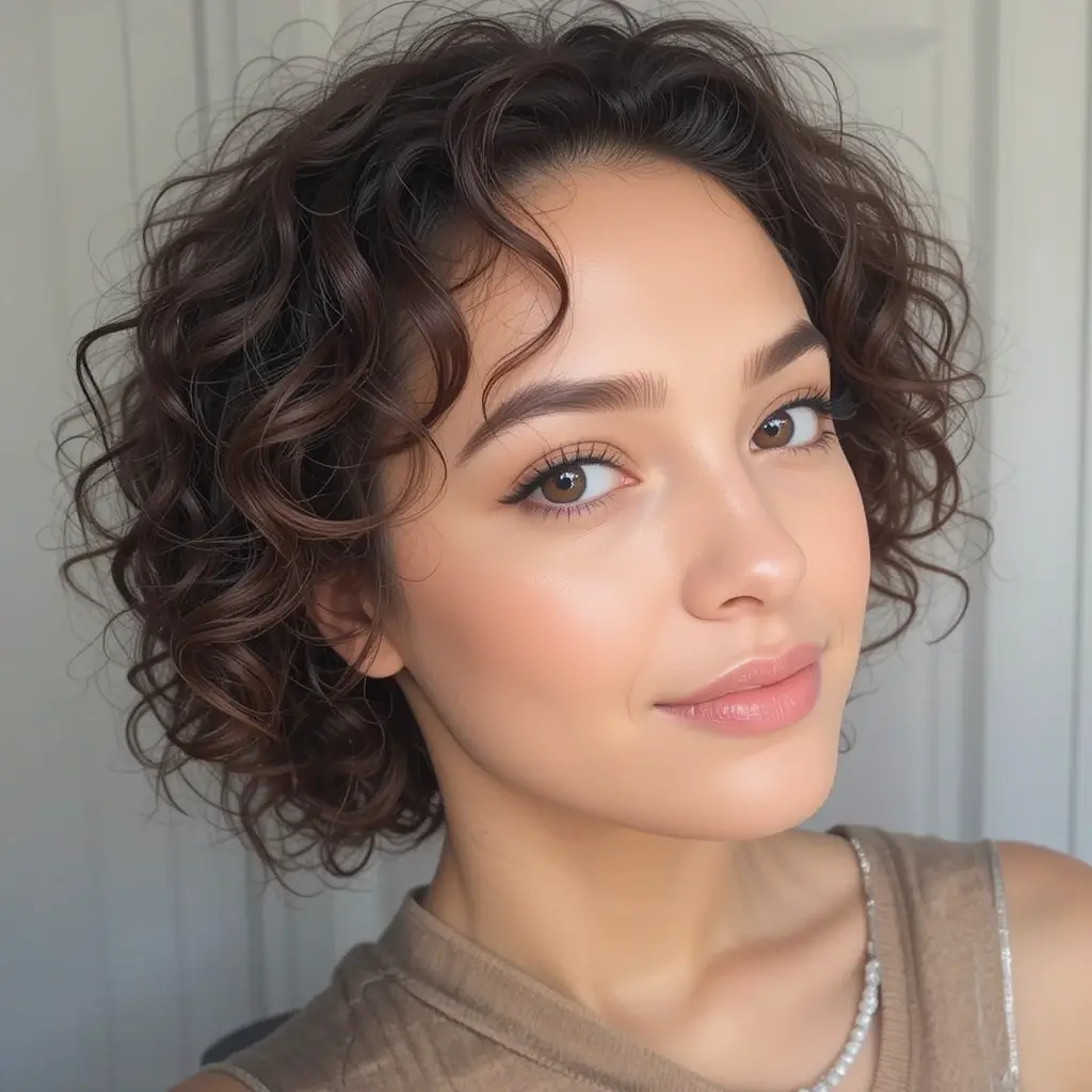 Chin-Length Curly Bob