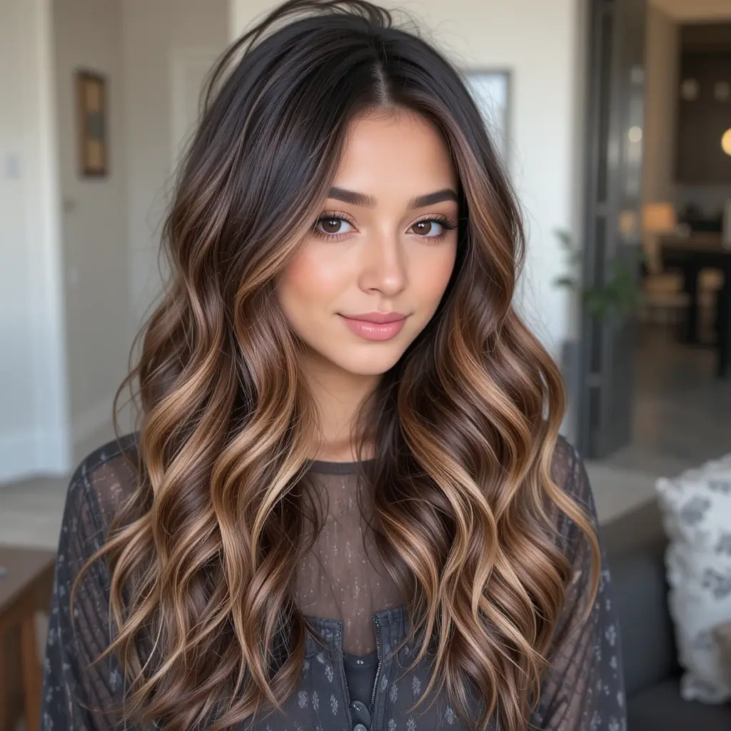 Chocolate Brown with Amber Highlights