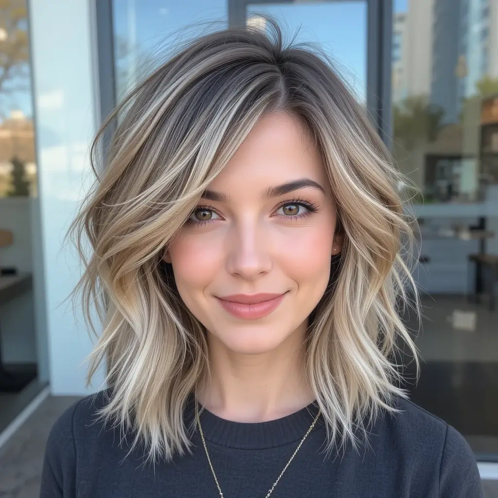 Choppy Lob with Wispy Ends