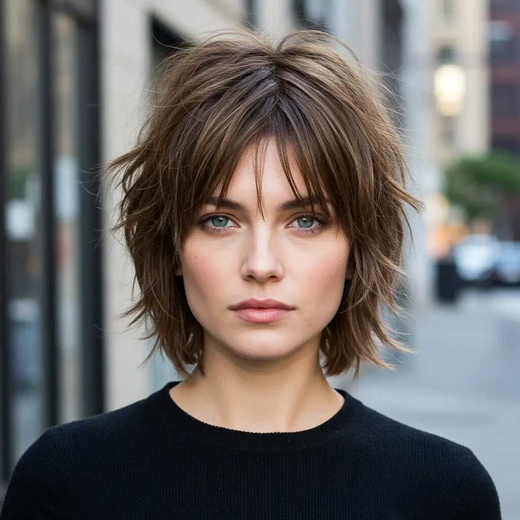 Choppy Shoulder-Length Cut