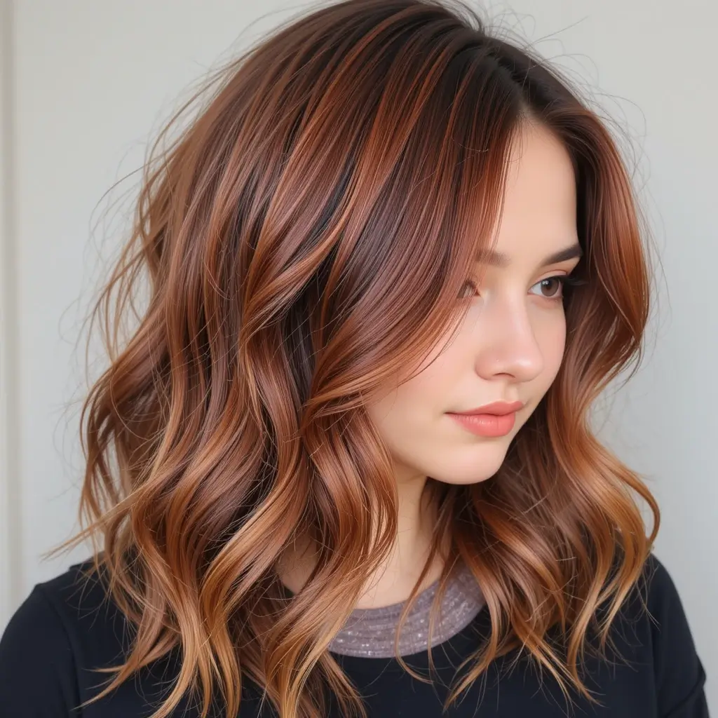 Cinnamon Caramel Balayage for a Spiced Look