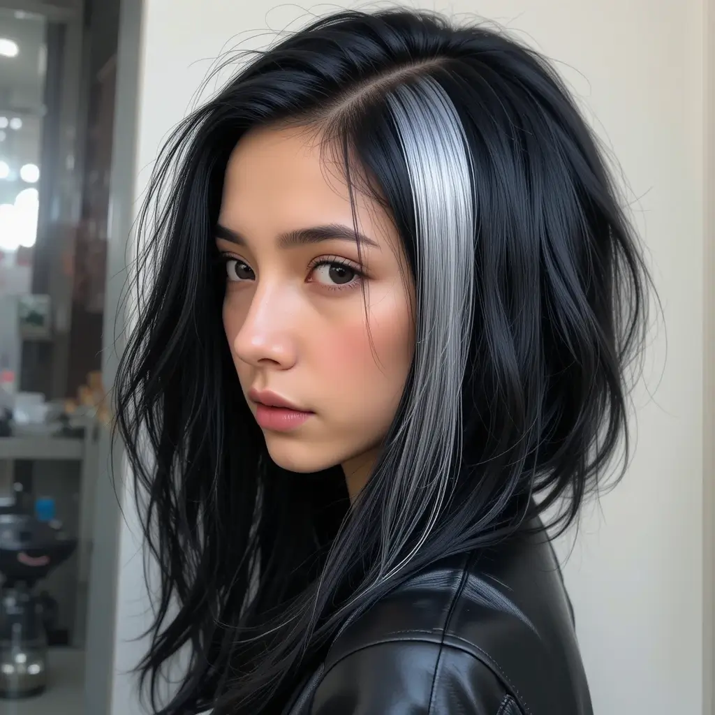 Cinnamon Money Piece on Dark Brown Hair