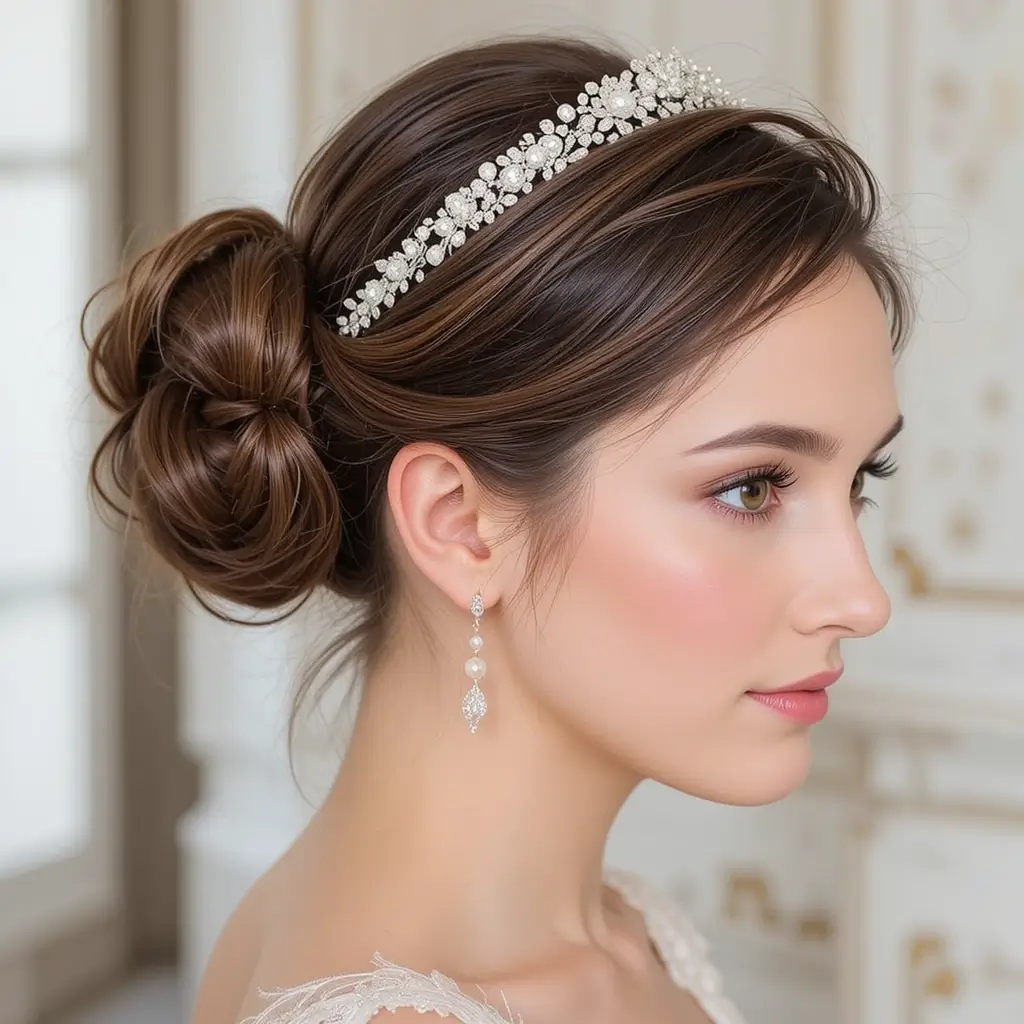 Classic Chignon with Volume at the Crown