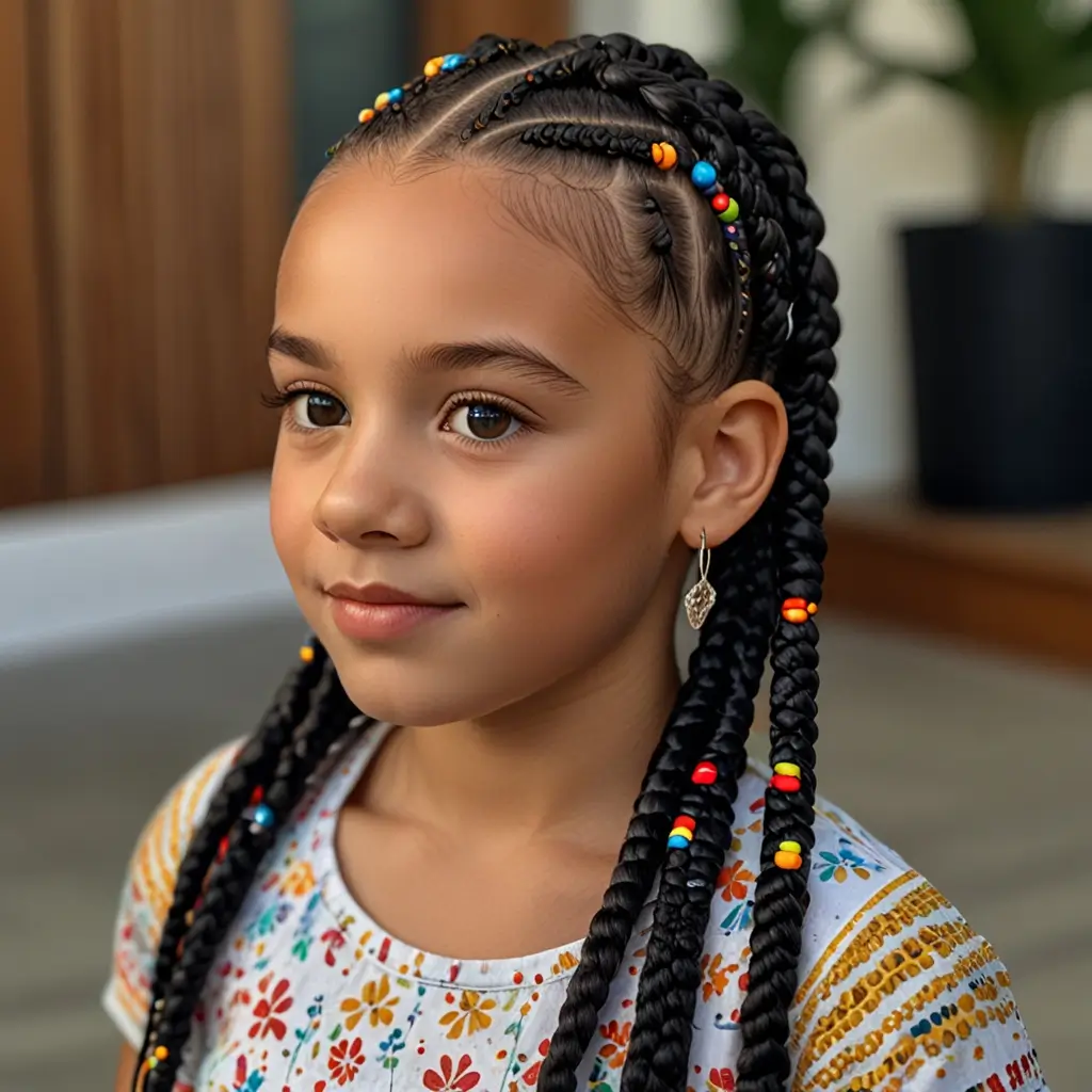 Classic Cornrows with Beads