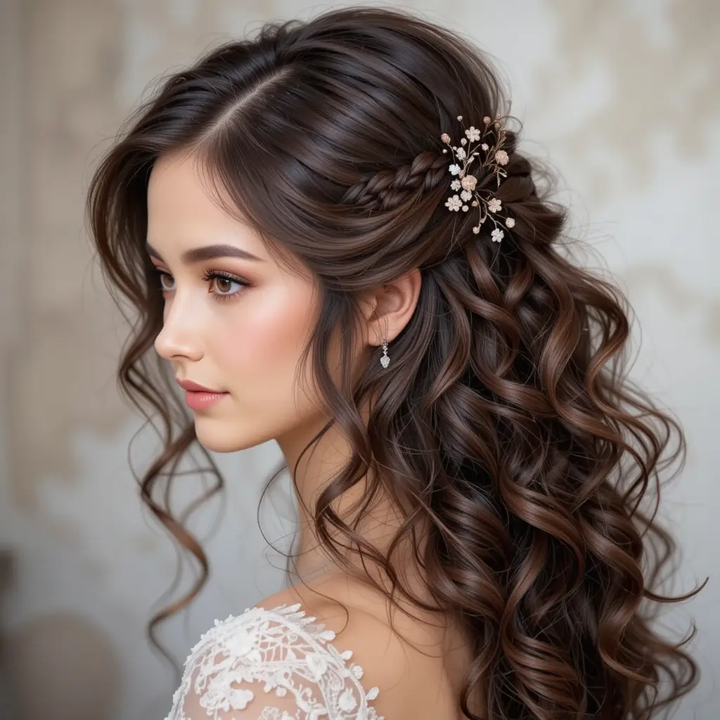 Classic Curly Half-Up, Half-Down