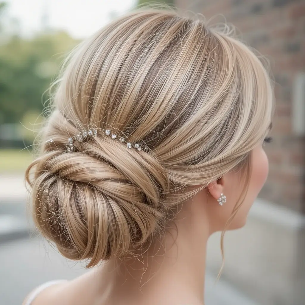 Classic Sleek Bun with Middle Part