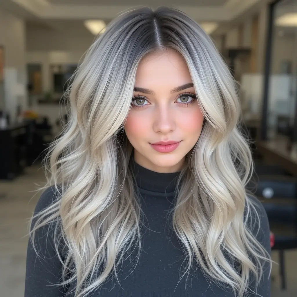 Cool Ash Blonde with Shadow Roots