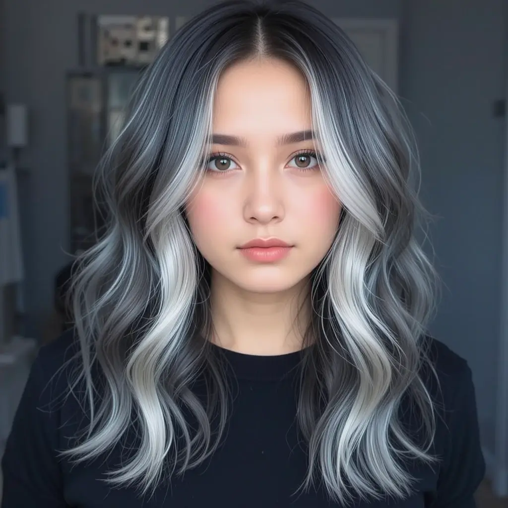 Cool Black with Ash Blonde Tips