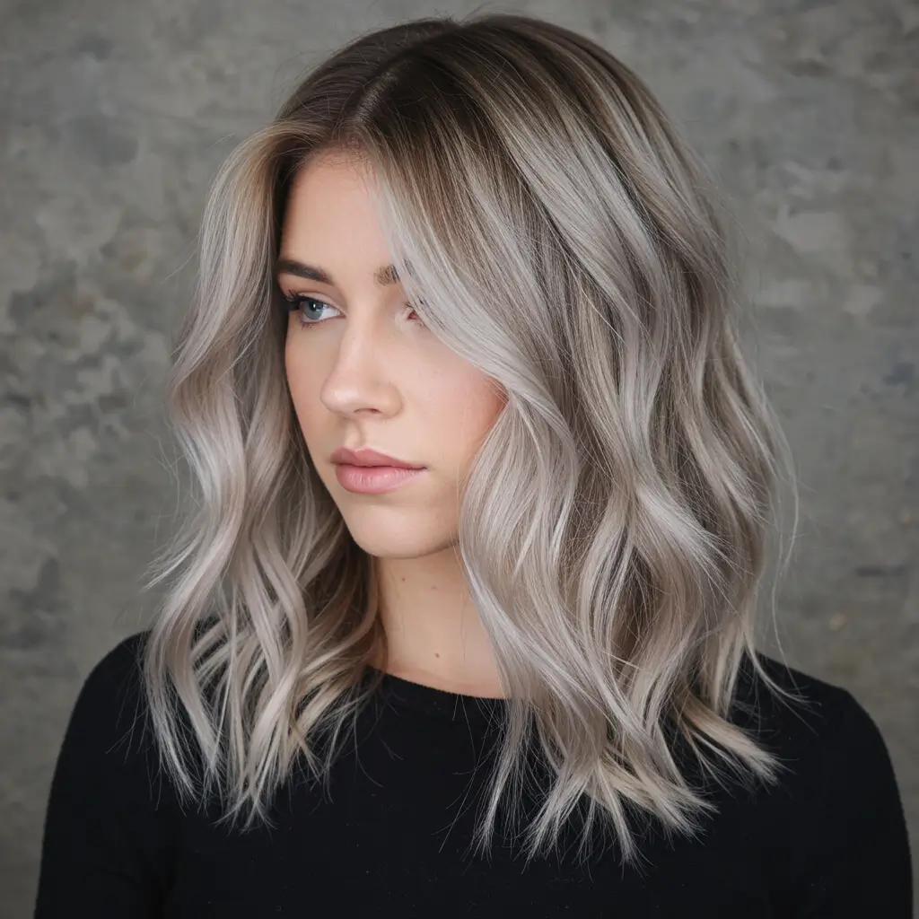 Cool Blonde with Mushroom Brown Lowlights
