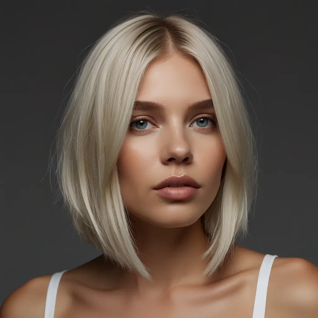 Cool-Toned Platinum Bob