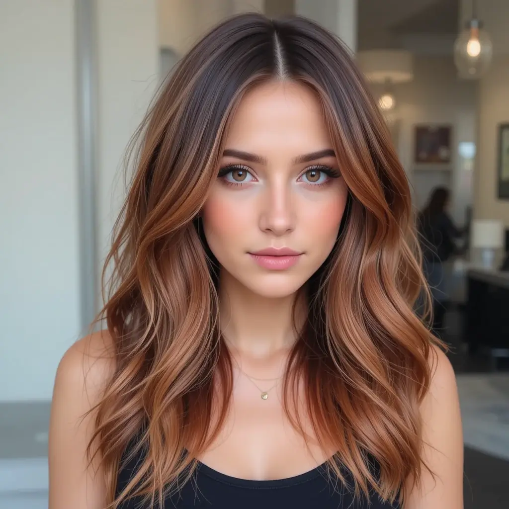 Copper Balayage on Brown Hair