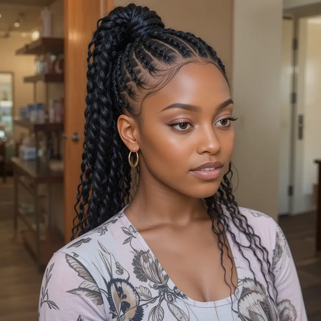 Cornrow & Ponytail Combo