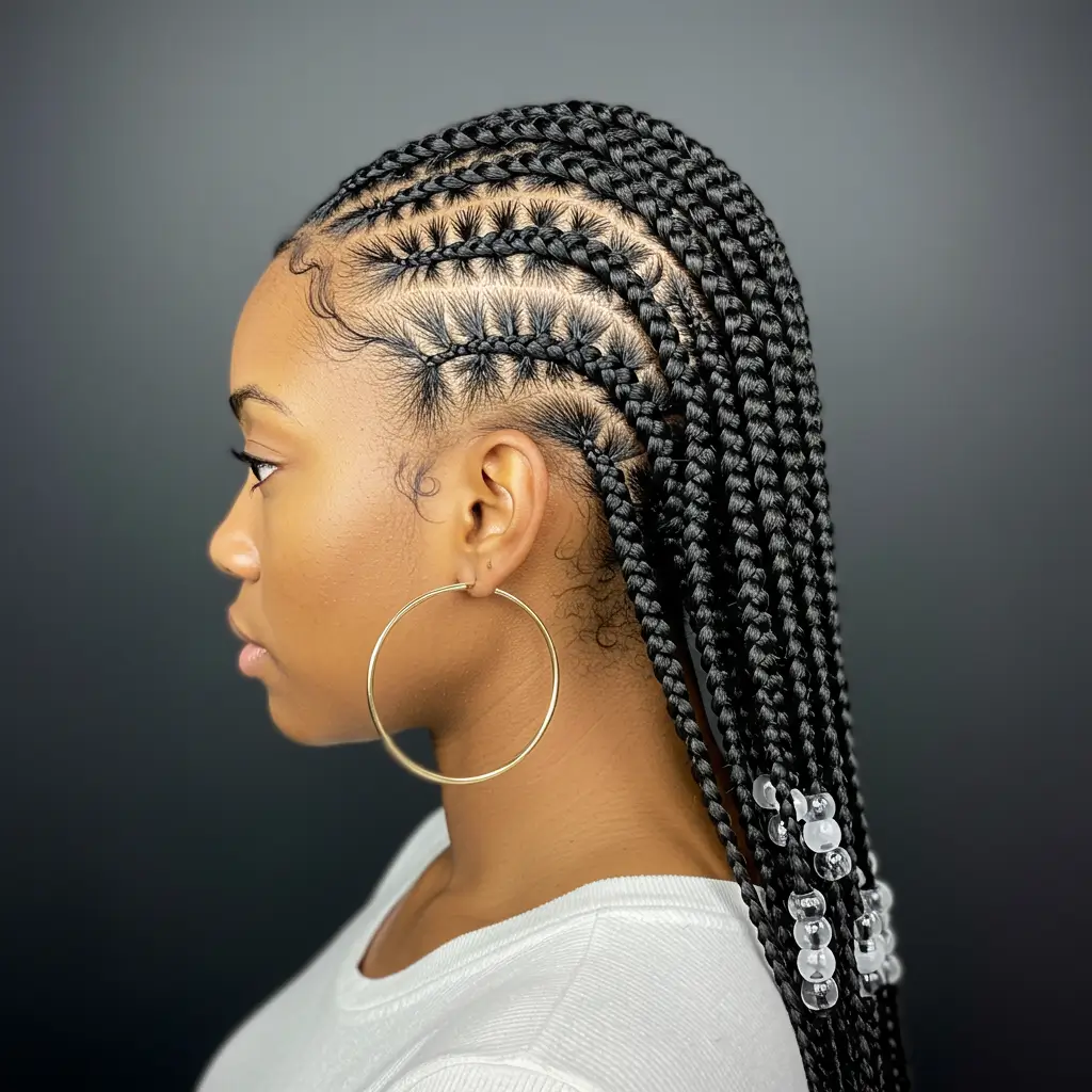 Cornrows with Beads