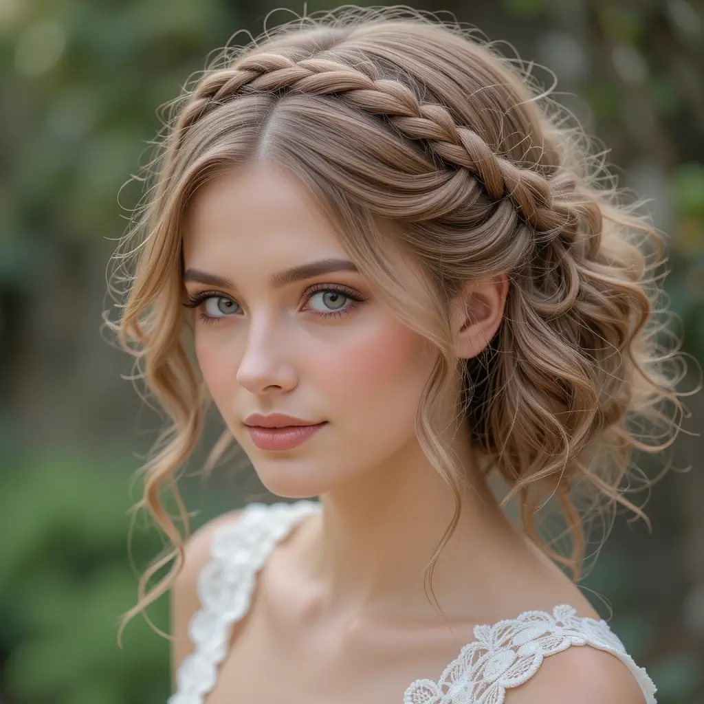 Crown Braid with Soft Curls