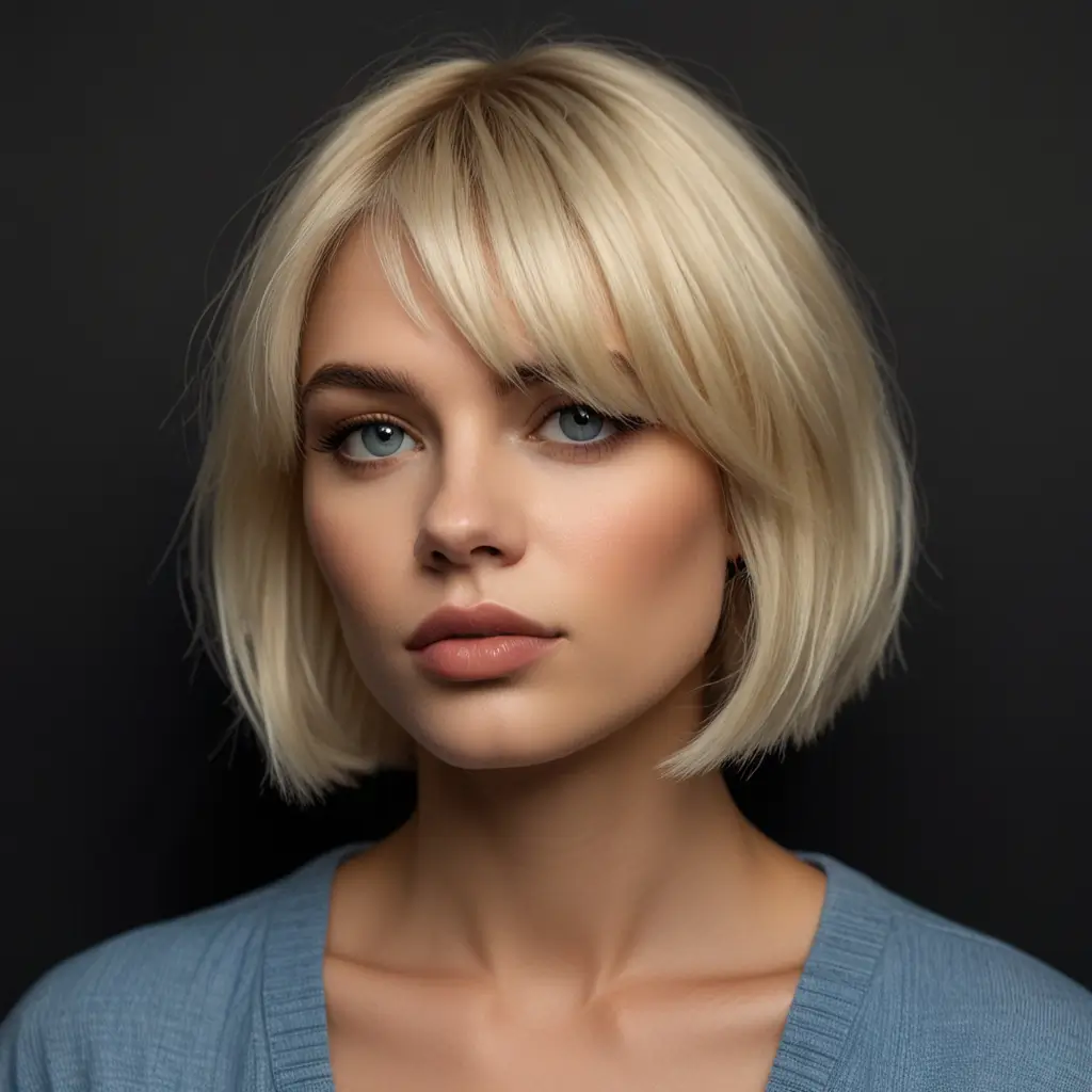 Crystal Blonde Blunt Bob