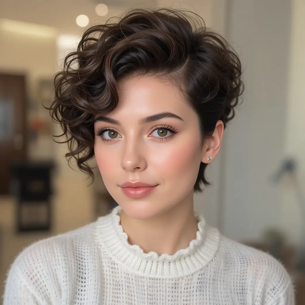 Curled Pixie with Lift