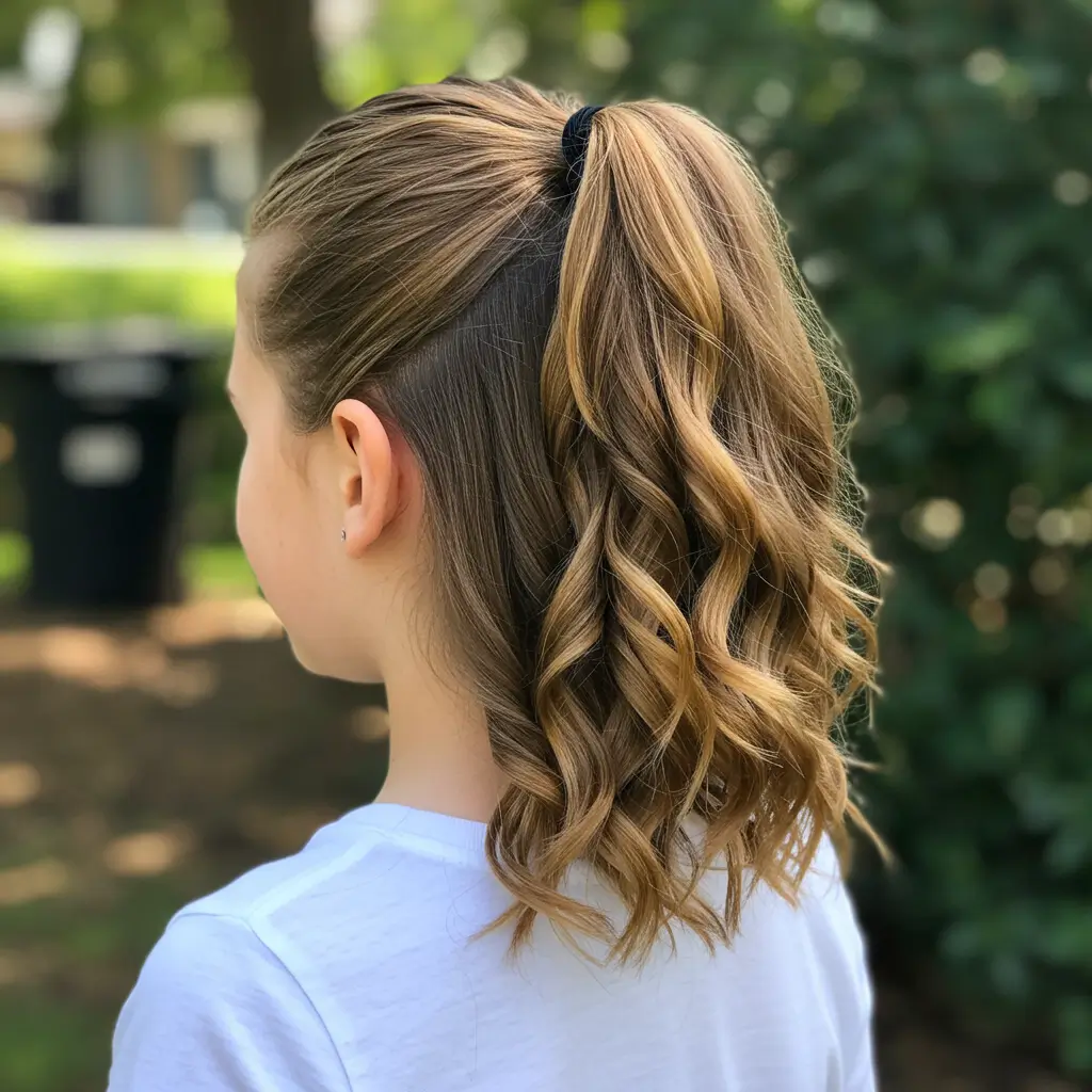 Curled Ponytail