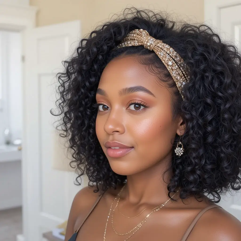 Curly Afro with Headband