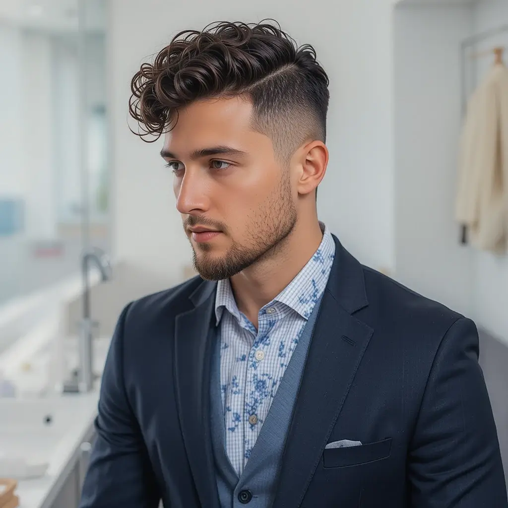 Curly Business Cut