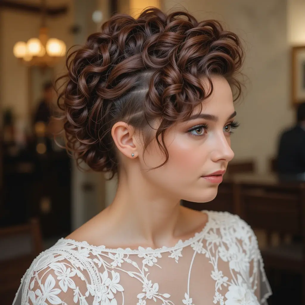 Curly Faux Hawk with Vintage Flair