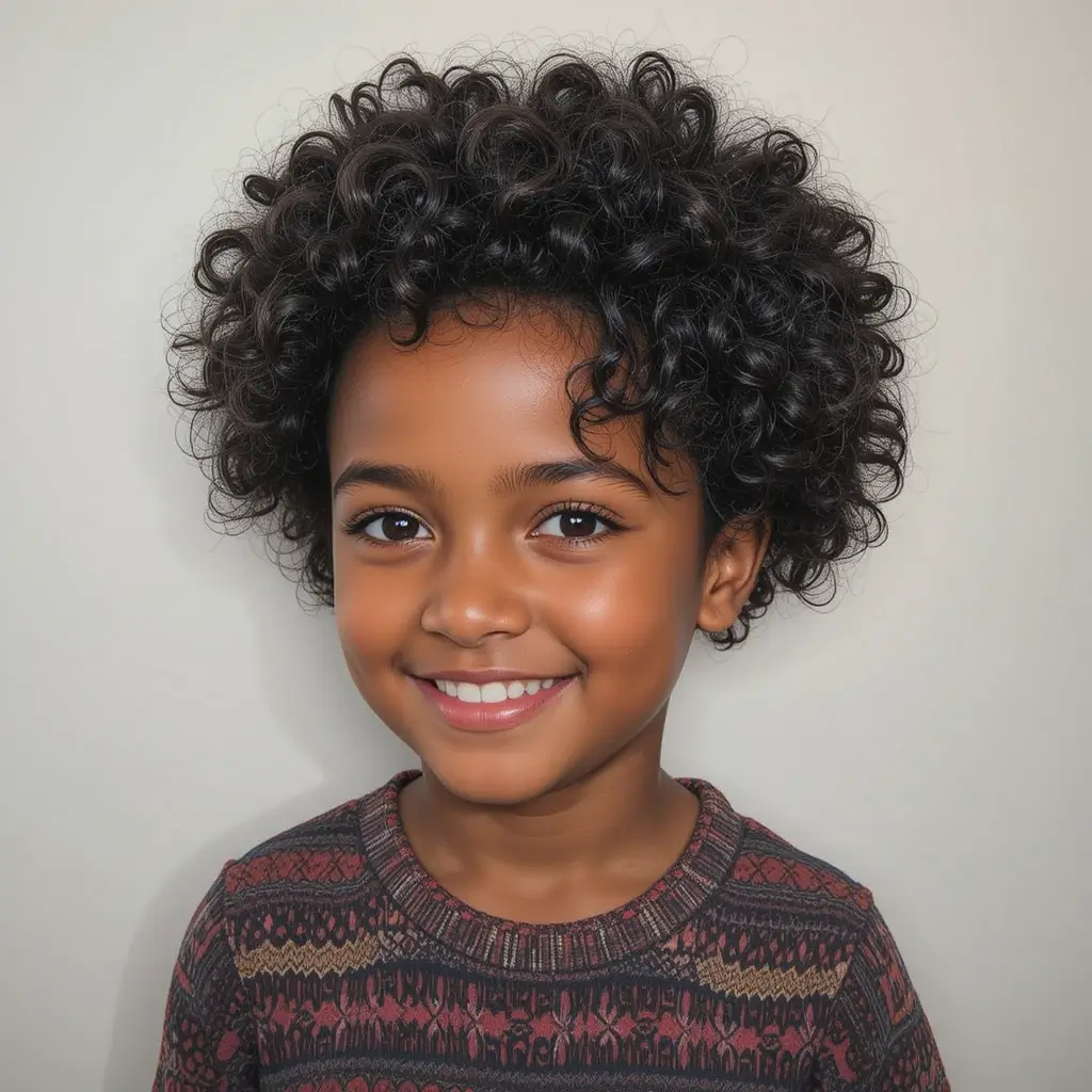 Curly Fro with a Side Part