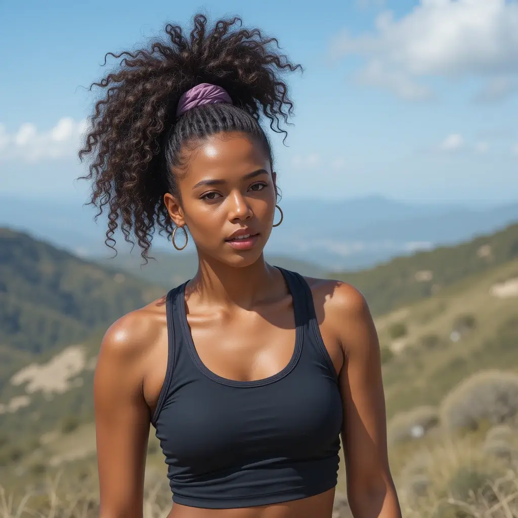 Curly High Puff