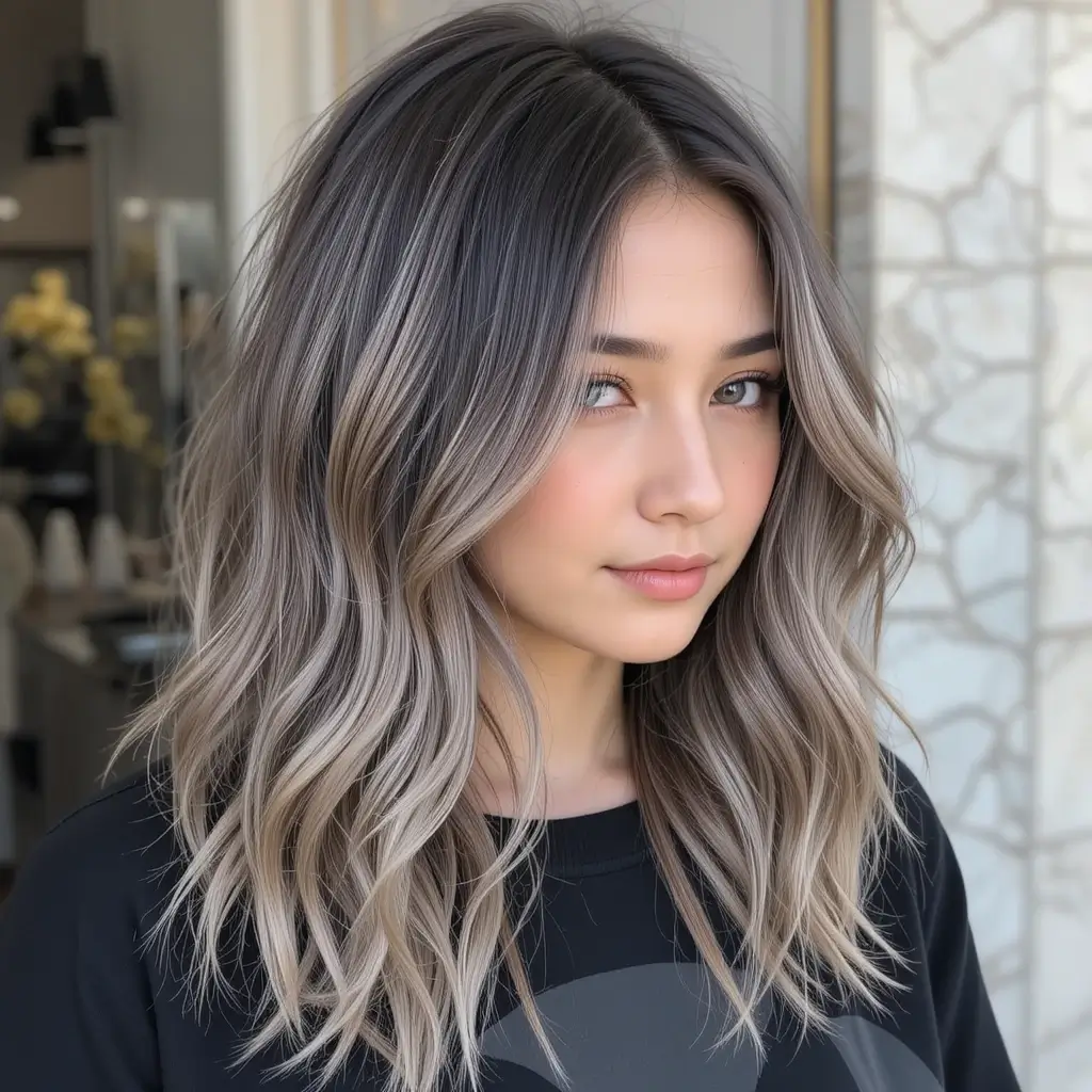 Dark Ash Blonde with Caramel Highlights