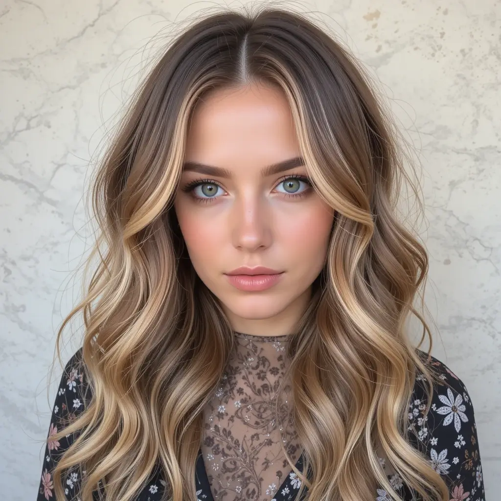 Dark Blonde with Amber Ribbons