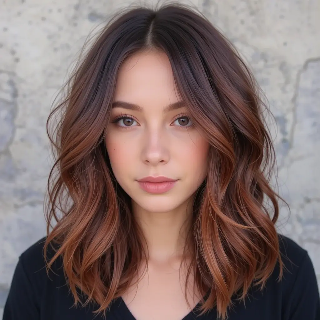 Dark Mocha with Auburn Streaks