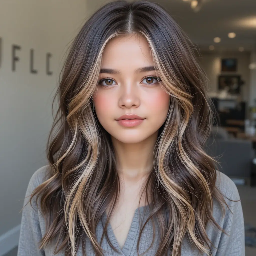 Dark Roast Brown with Soft Blonde Highlights