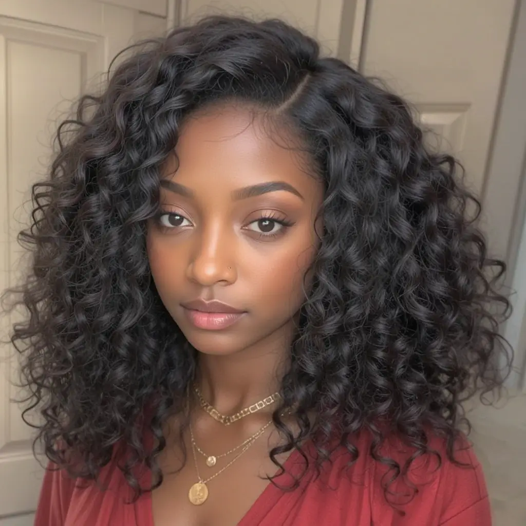 Defined Ringlets with Side Part