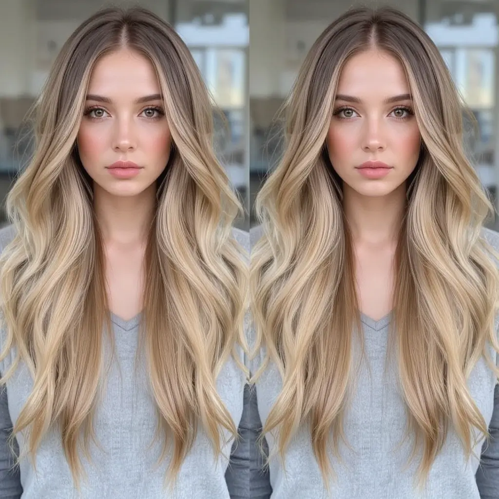Dirty Blonde with Rich Chocolate Lowlights