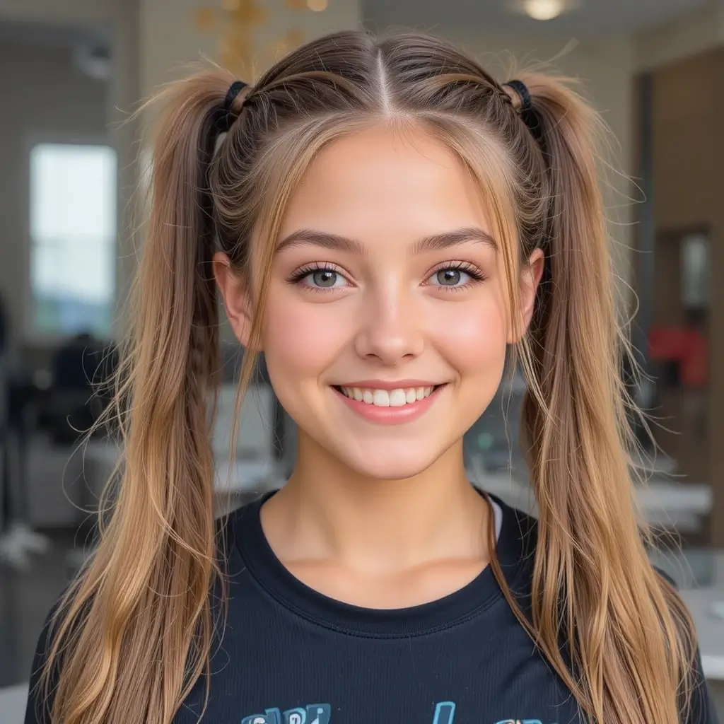 Double Braided Ponytails