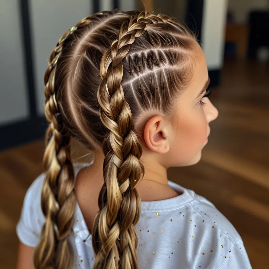 Double Dutch Braids with Glitter Highlights