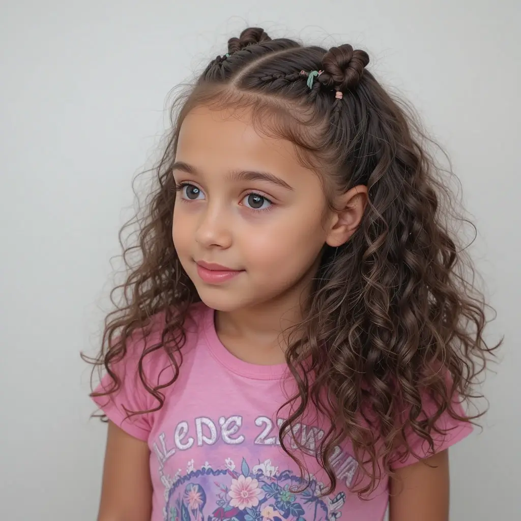 Double French Braids with Curly Ends