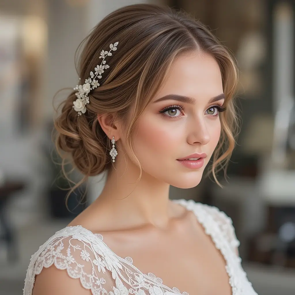 Elegant Low Bun with Side Twists
