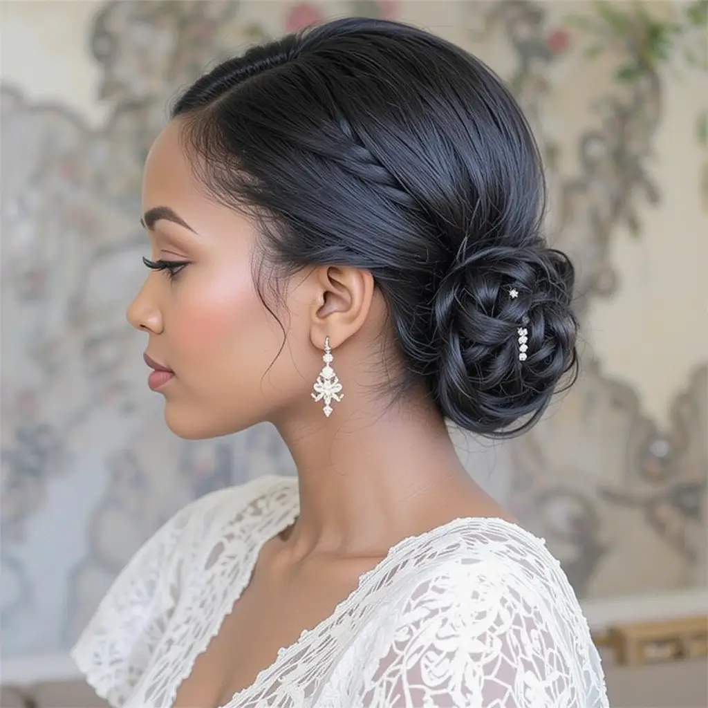 Elegant Low Bun with Twists