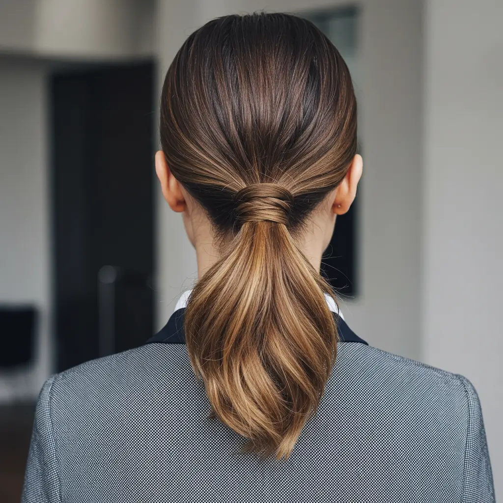 Elegant Twisted Low Ponytail