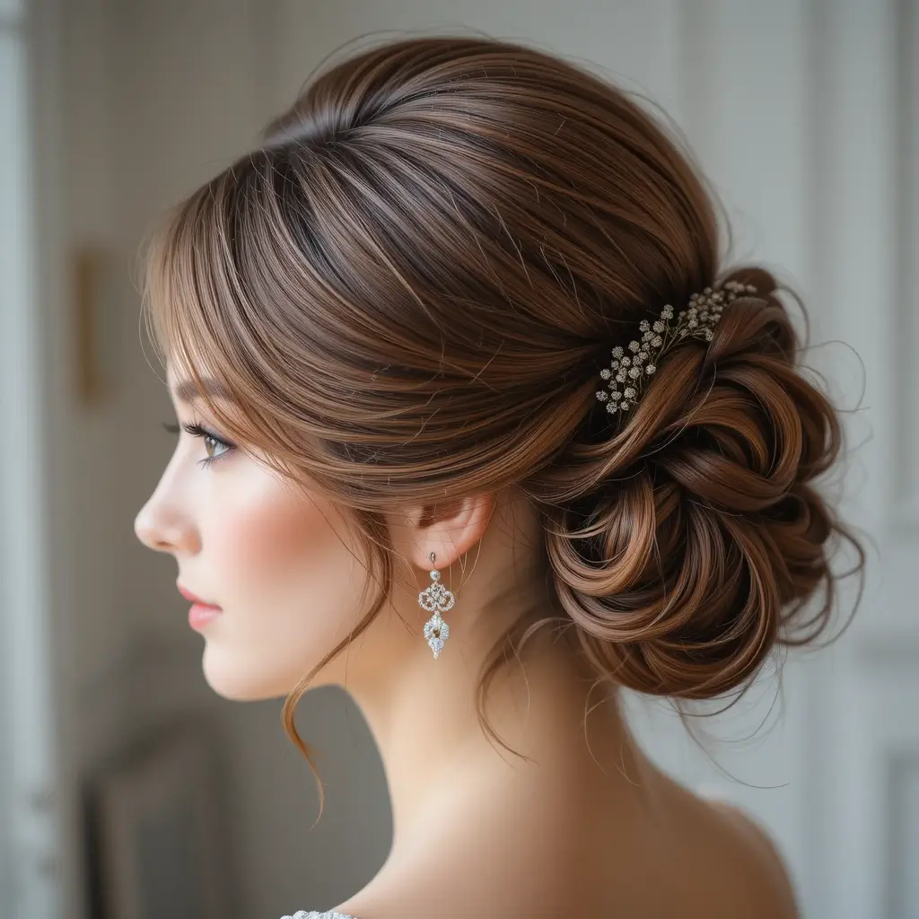 Elegant Updo with Side Part