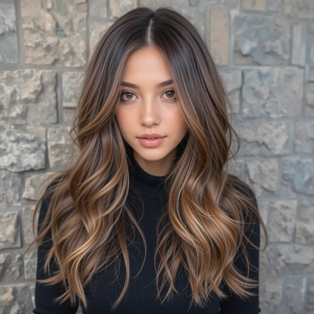 Espresso Brown with Soft Caramel Highlights